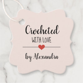 Étiquettes Cadeau Chrochetée avec amour rose roux
