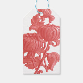 Étiquettes-cadeau Chrysanthème rose