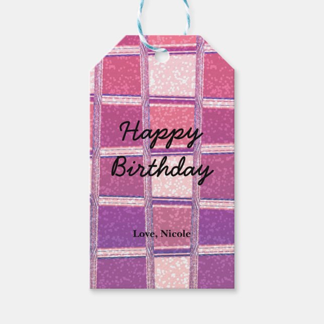 Étiquettes-cadeau Chunky Chic Moderne Parties scintillant rose viole (Devant)