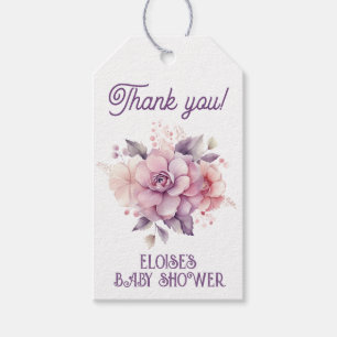 Étiquettes-cadeau Chute d'amour Chute bébé fleuri en fleurs Merci