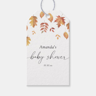 Étiquettes-cadeau Chute du baby shower d'automne feuille