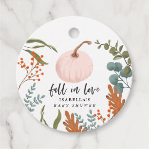 Étiquettes Cadeau Chute en Amour Baby shower fille