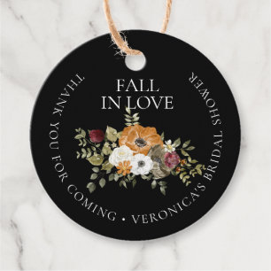 Étiquettes Cadeau Chute en amour Fête des mariées noire Merci