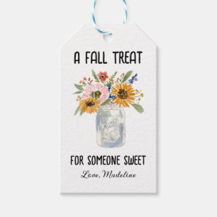Étiquettes-cadeau Chute Fleur Mason Jar Bouquet & Sweet Citation Aut