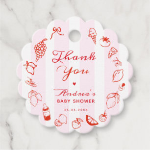 Étiquettes Cadeau Ciao Baby Italien main tiré Baby shower Merci