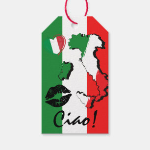Étiquettes-cadeau Ciao ! Balise cadeau Drapeau Italien Festif