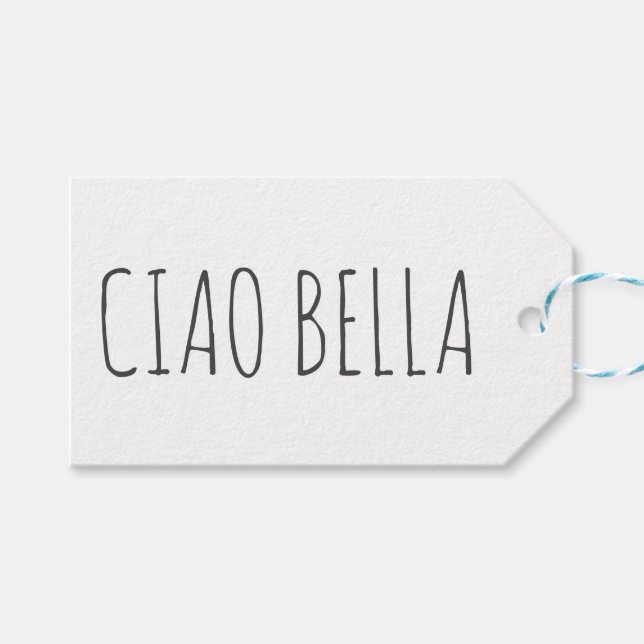 Étiquettes-cadeau Ciao bella | Salut belle (Devant (Horizontal))