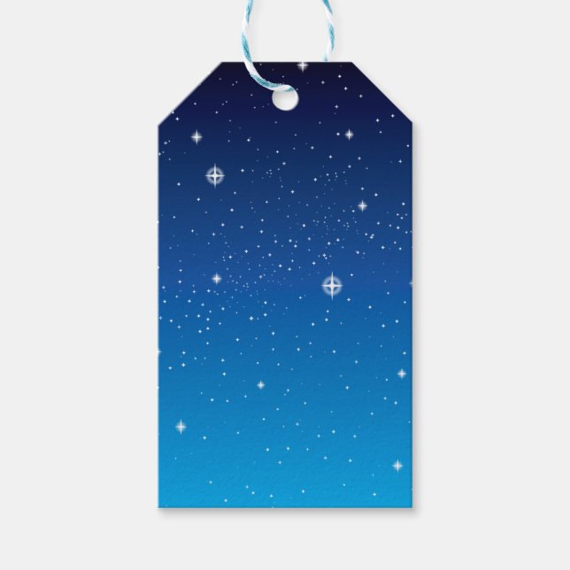 Étiquettes-cadeau Ciel nocturne étoilé bleu profond (Devant)