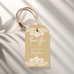 Étiquettes-cadeau Cielito lindo baby shower mexicain beige favorise