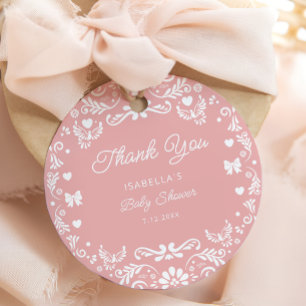 Étiquettes Cadeau Cielito Lindo Talavera Baby shower mexicain Merci