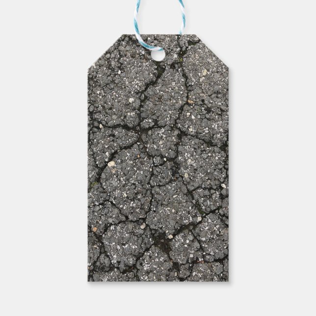 Étiquettes-cadeau Ciment de pavage de rue d'asphalte noir (Devant)