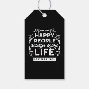 Étiquettes-cadeau Citation chrétienne inspirante de Proverbes 15:15