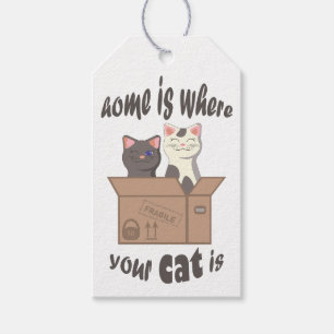Étiquettes-cadeau Citation drôle Accueil est où est votre chat