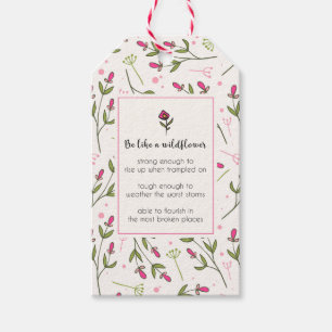 Étiquettes-cadeau Citation Inspirante Avec Motif Fleur sauvage