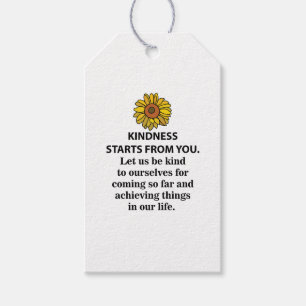 Étiquettes-cadeau Citation Inspiration Kindness Sunflower