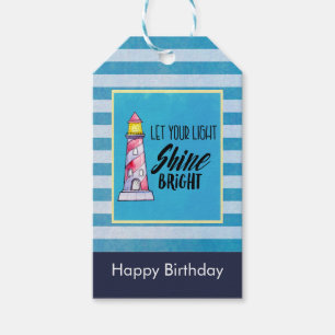 Étiquettes-cadeau Citation Inspirationnelle Typographie phare Annive