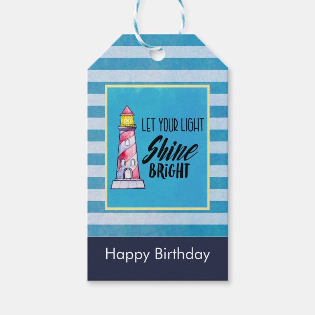 Étiquettes-cadeau Citation Inspirationnelle Typographie phare Annive (Devant)