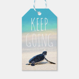 Étiquettes-cadeau Citation Motivationnelle Continuer à aller Turtle 