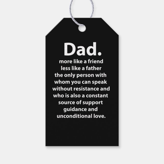 Étiquettes-cadeau Citation Papa Noir et Blanc  (Devant)