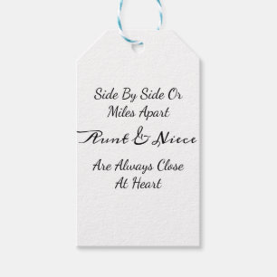 Étiquettes-cadeau Citation Tante & Nièce – Côte à Côte ou à des Mile