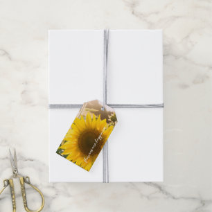Étiquettes-cadeau Citation tournesol "les fleurs sont le bonheur"
