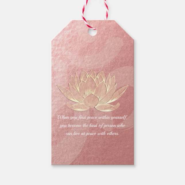 Étiquettes-cadeau Citations de l'instructeur de méditation du Lotus  (Devant)