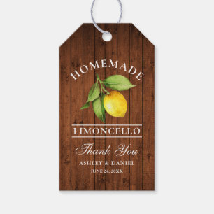Étiquettes-cadeau Citron bois Limoncello Mariage Merci