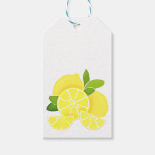 Étiquettes-cadeau Citron citron tranches de citron fruits tropicaux 