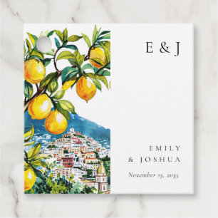 Étiquettes Cadeau Citron Citrus Côte Amalfi Mariage italien