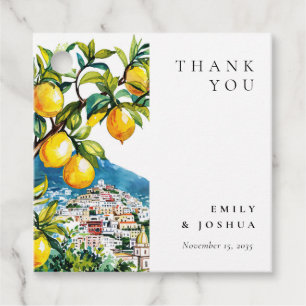 Étiquettes Cadeau Citron Citrus Côte Amalfi Mariage italien