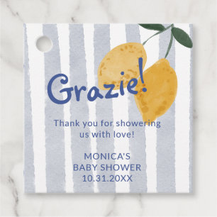 Étiquettes Cadeau Citron garçon Baby shower Favoriser Merci