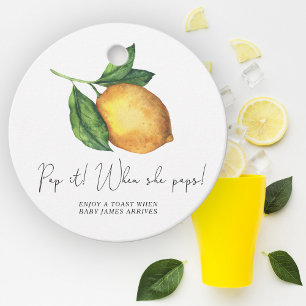 Étiquettes Cadeau Citron Pop quand elle éclate Baby Shower