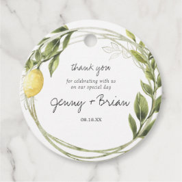 Étiquettes Cadeau Citron vert Mariage Merci de couronnes