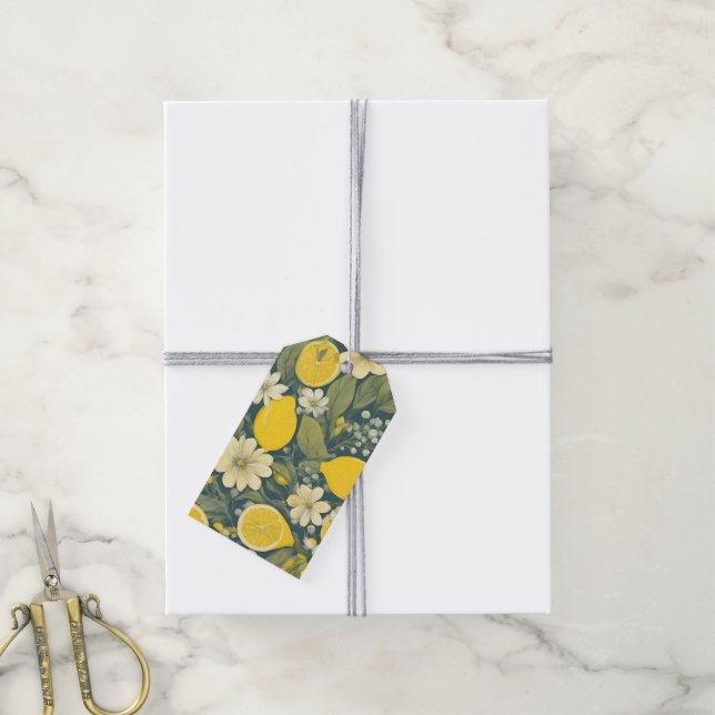 Étiquettes-cadeau citron vintage (Avec de la ficelle)