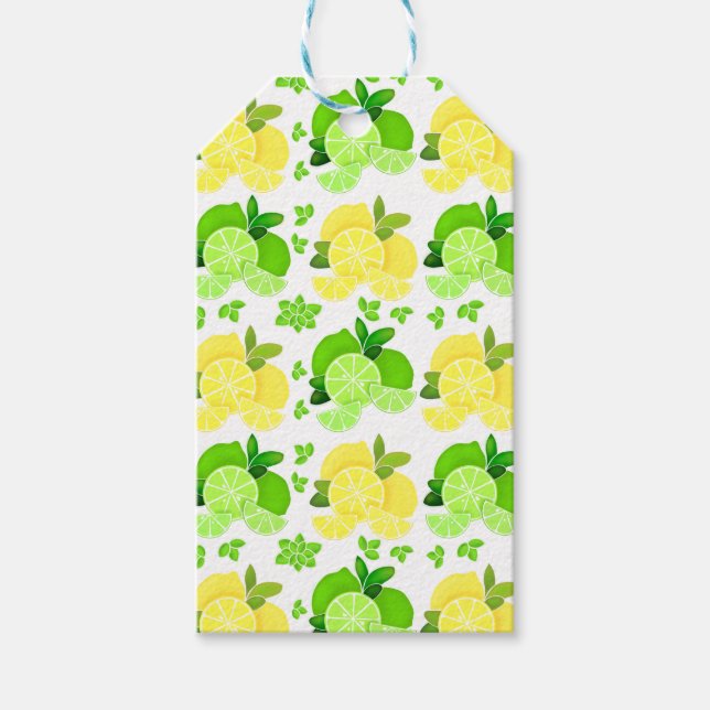 Étiquettes-cadeau Citrons citrons | tranches de citron vert (Devant)