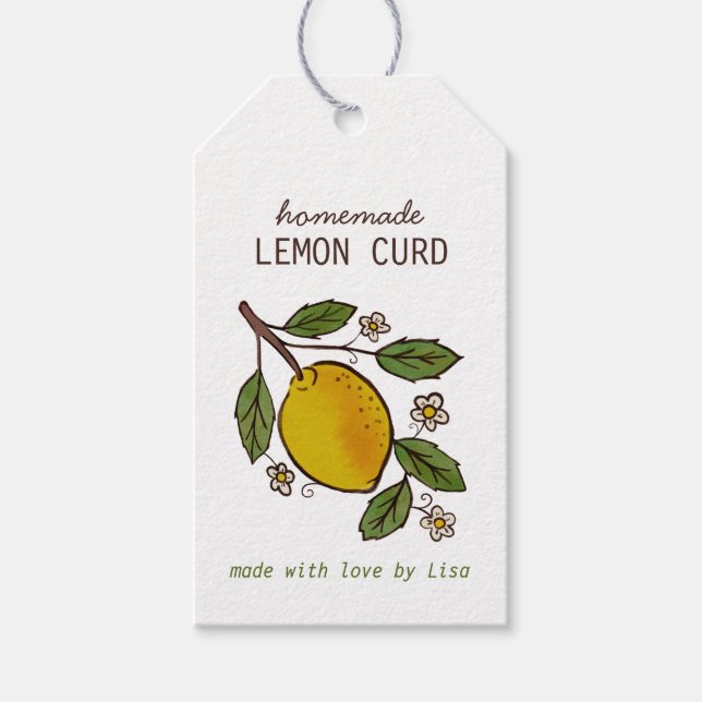 Étiquettes-cadeau Citrons Délicieux Friandises Faîtes Maison Personn (Devant)
