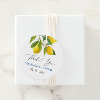 Étiquettes Cadeau Citrons et carreaux Méditerranée