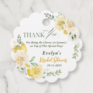 Étiquettes Cadeau citrons Eucalyptus Rose Remerciements pour une Bab