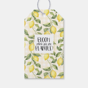 Étiquettes-cadeau Citrons jaunes fleurissent où vous êtes plantés