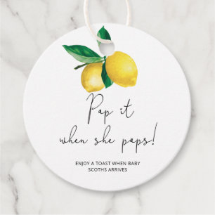 Étiquettes Cadeau Citrons - Pop-it quand elle pop baby shower