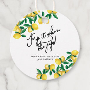 Étiquettes Cadeau Citrons - Pop-it quand elle pop baby shower