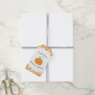Étiquettes-cadeau Citrouille Baby shower mignon automne