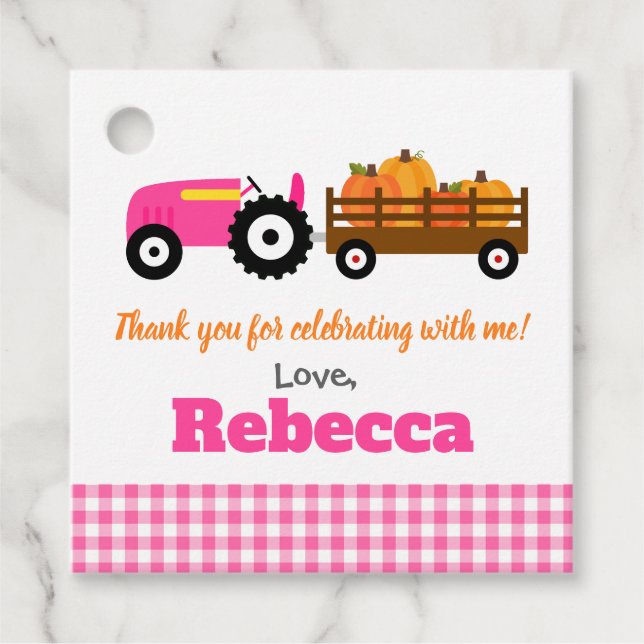 Étiquettes Cadeau Citrouille de camion citrouille Patch - Tracteur r (Devant)