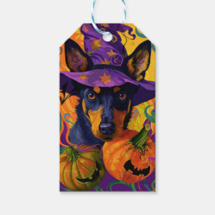 Étiquettes-cadeau Citrouille d'Halloween Kelpie australien effrayant