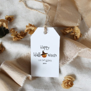 Étiquettes-cadeau Citrouille Happy Halloween personnalisé