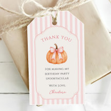 Citrouille orange noeud rose 1er anniversaire