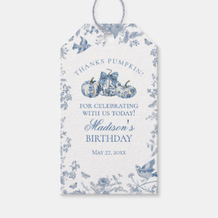 Étiquettes-cadeau Citrouille Toile Bleue Faveurs d'anniversaire d'au