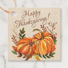 Étiquettes Cadeau Citrouilles de Thanksgiving