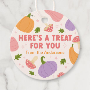 Étiquettes Cadeau Citrouilles et champignons d'Halloween