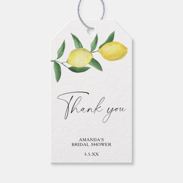 Étiquettes-cadeau Citrus de citron - Carte de remerciements Mariage (Devant)